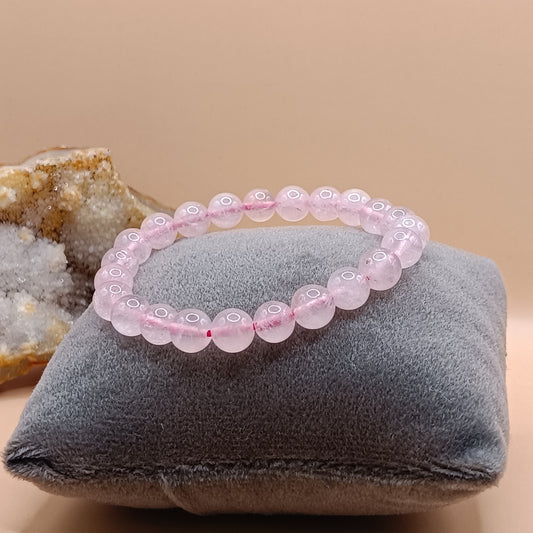Certified Rose Quartz crystal bracelet for men and women