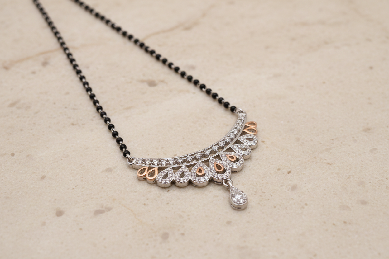 Italian silver mangalsutra