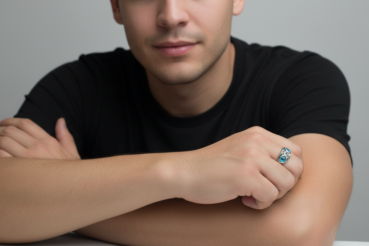 925 Silver Owl ring