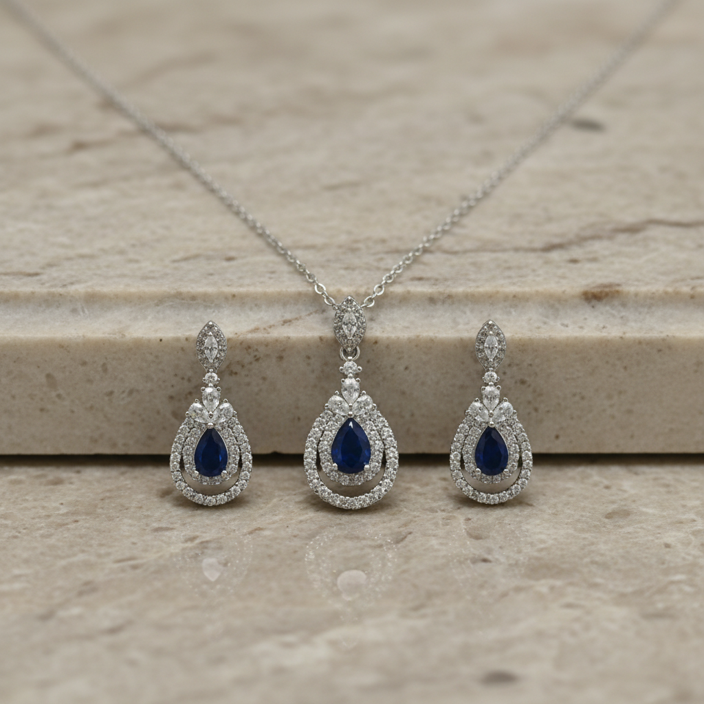 925 Italian silver pendant chain set