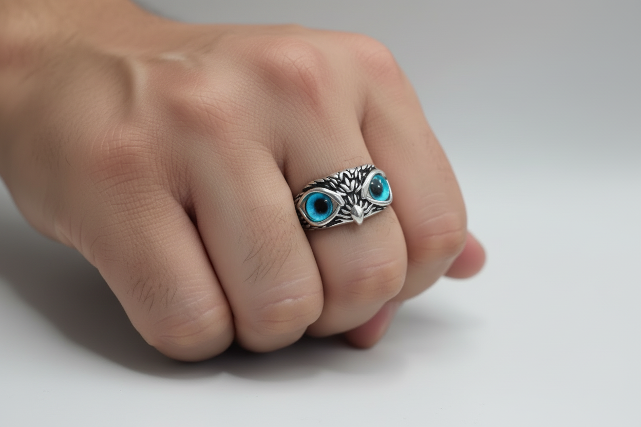 925 Silver Owl ring