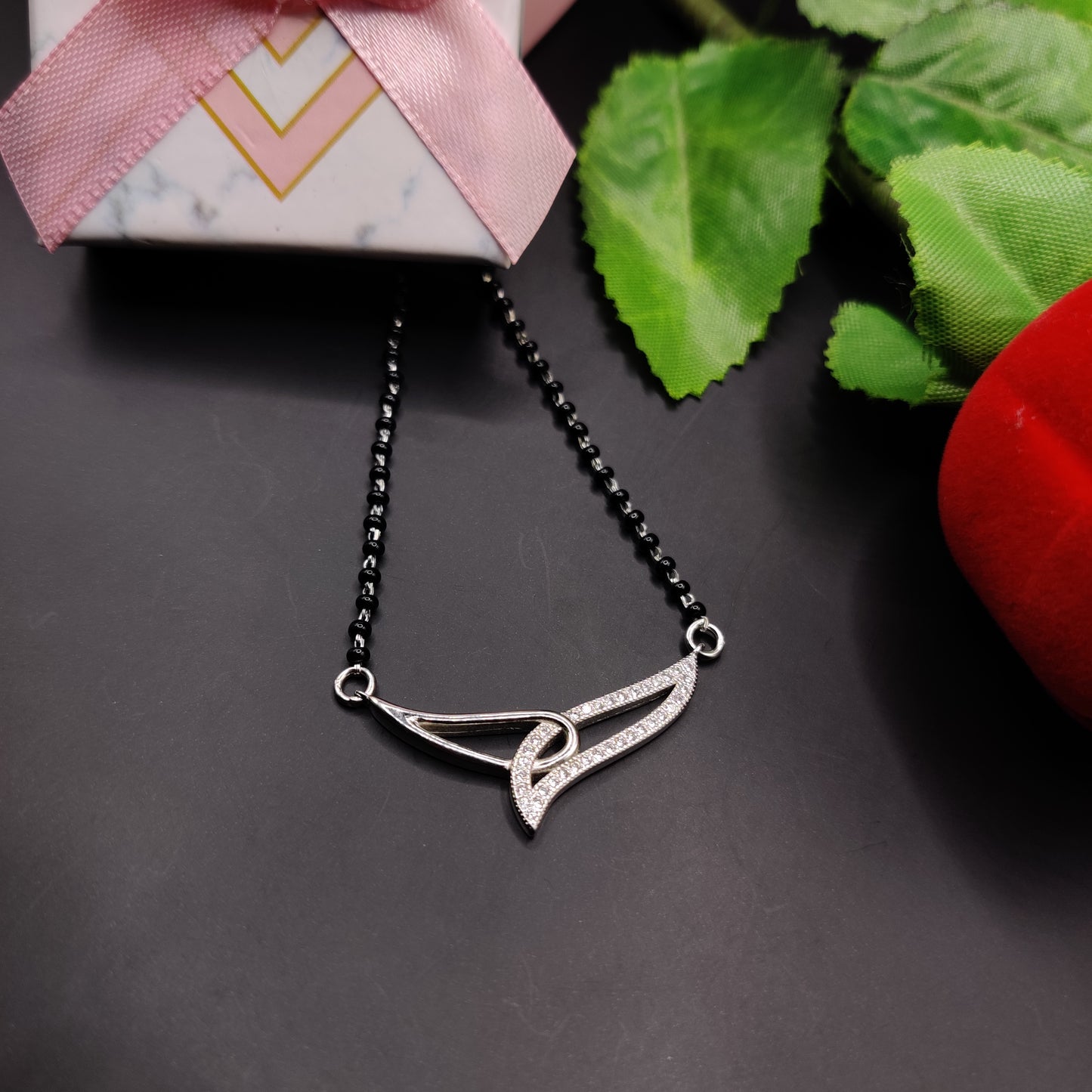 Italian silver mangalsutra