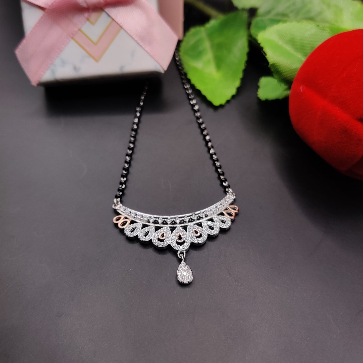 Italian silver mangalsutra