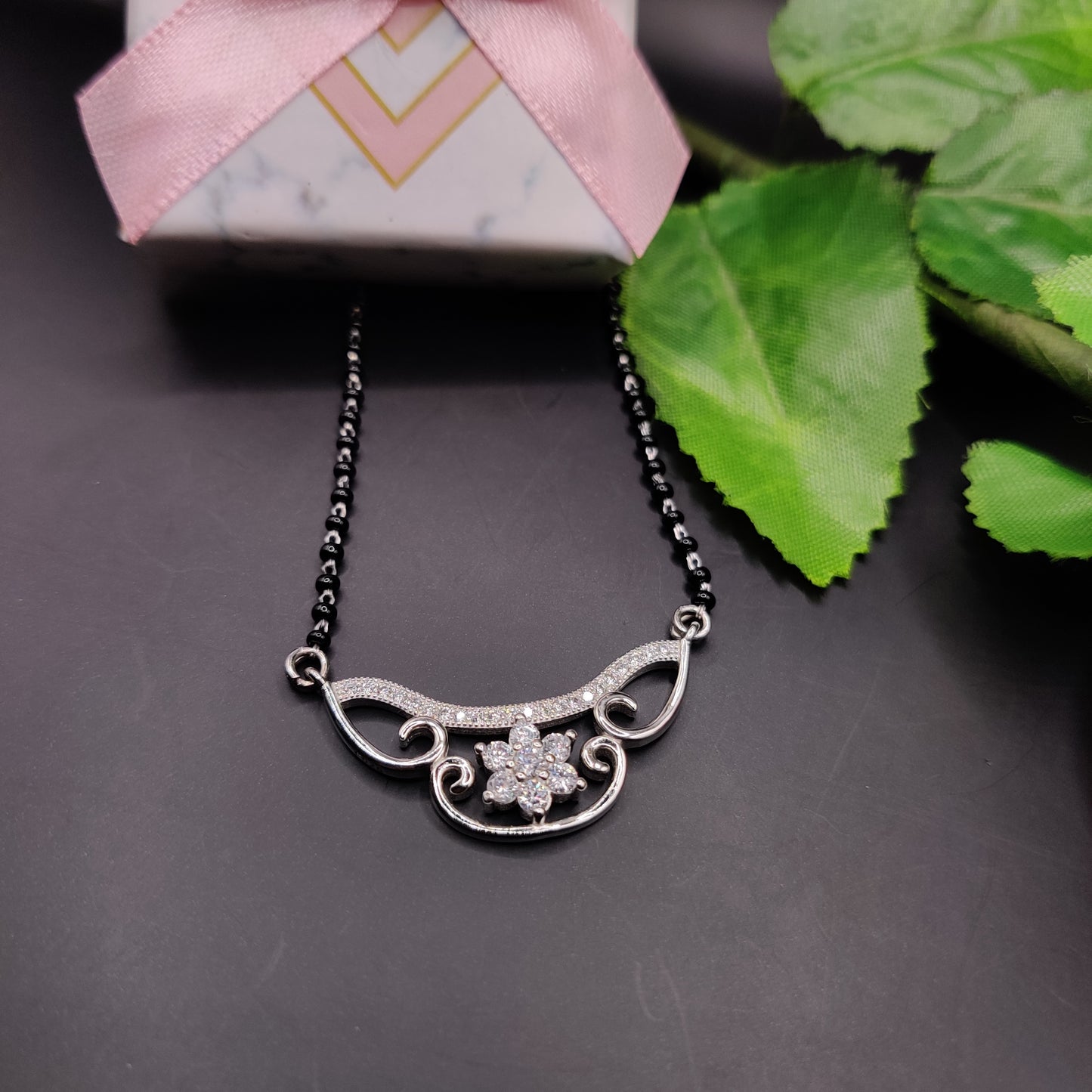 Italian silver mangalsutra