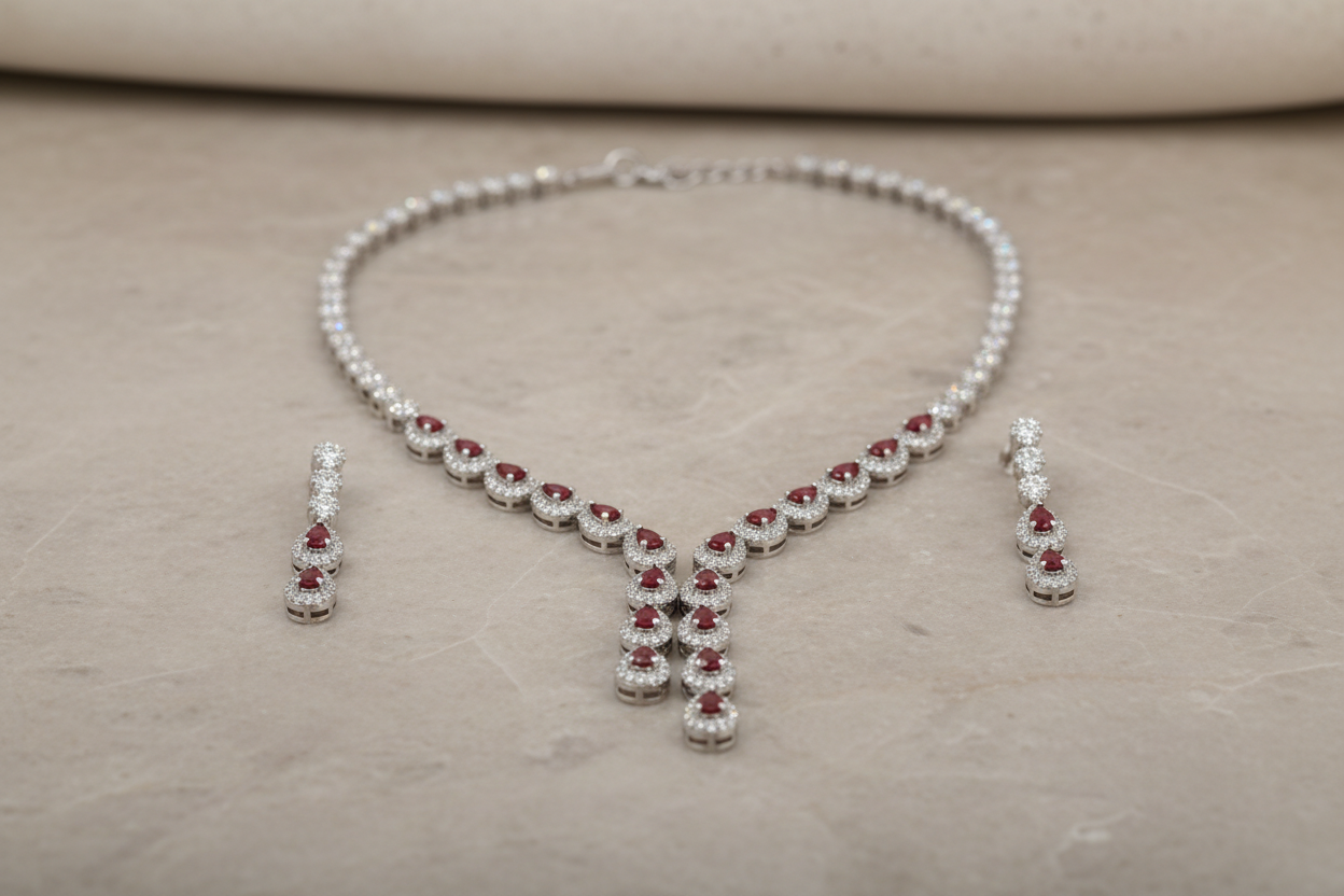 Silver  Necklace Set