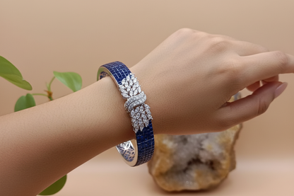 S925 Silver Glow: Elegant Blue Bracelet