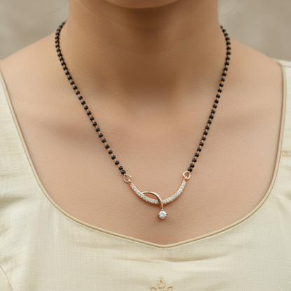 Rose gold silver mangalsutra
