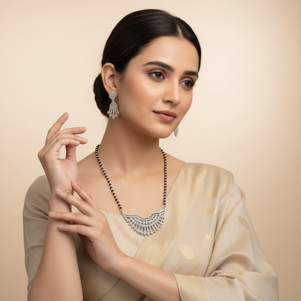 925 Silver Necklace+Tops Mangalsutra