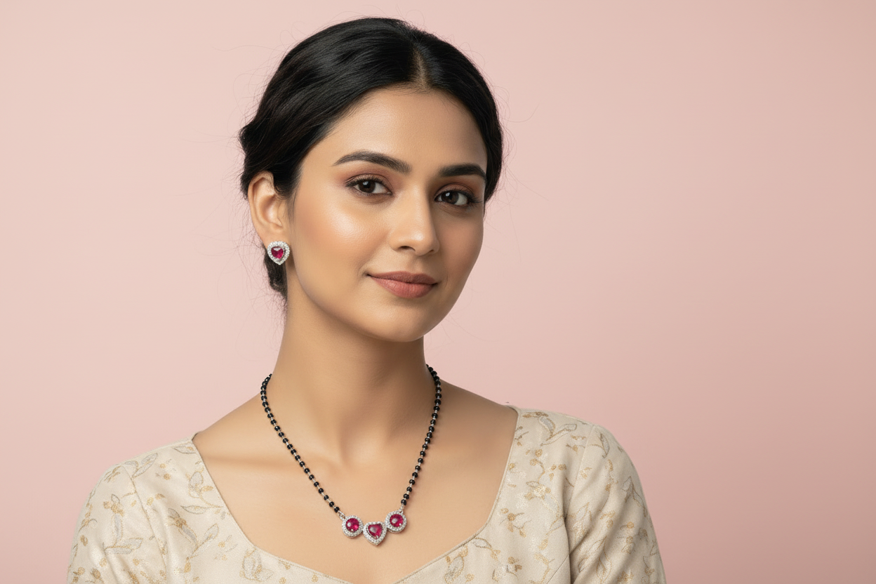 925 Silver Necklace+Tops Mangalsutra