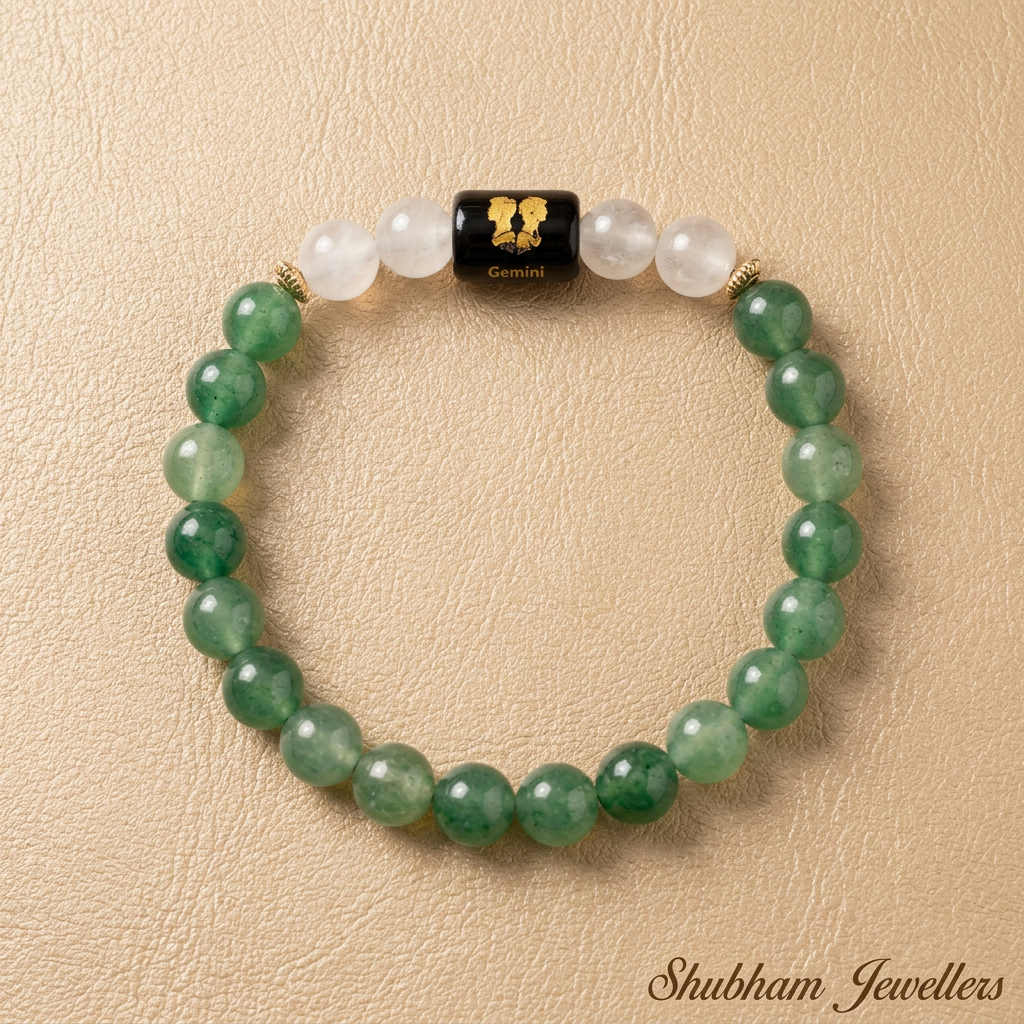 ♊ Gemini (मिथुन) Zodiac Stone Bracelet