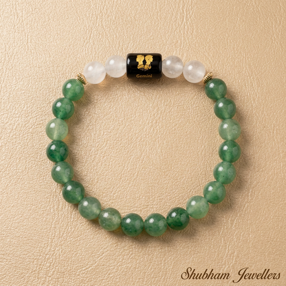 ♊ Gemini (मिथुन) Zodiac Stone Bracelet