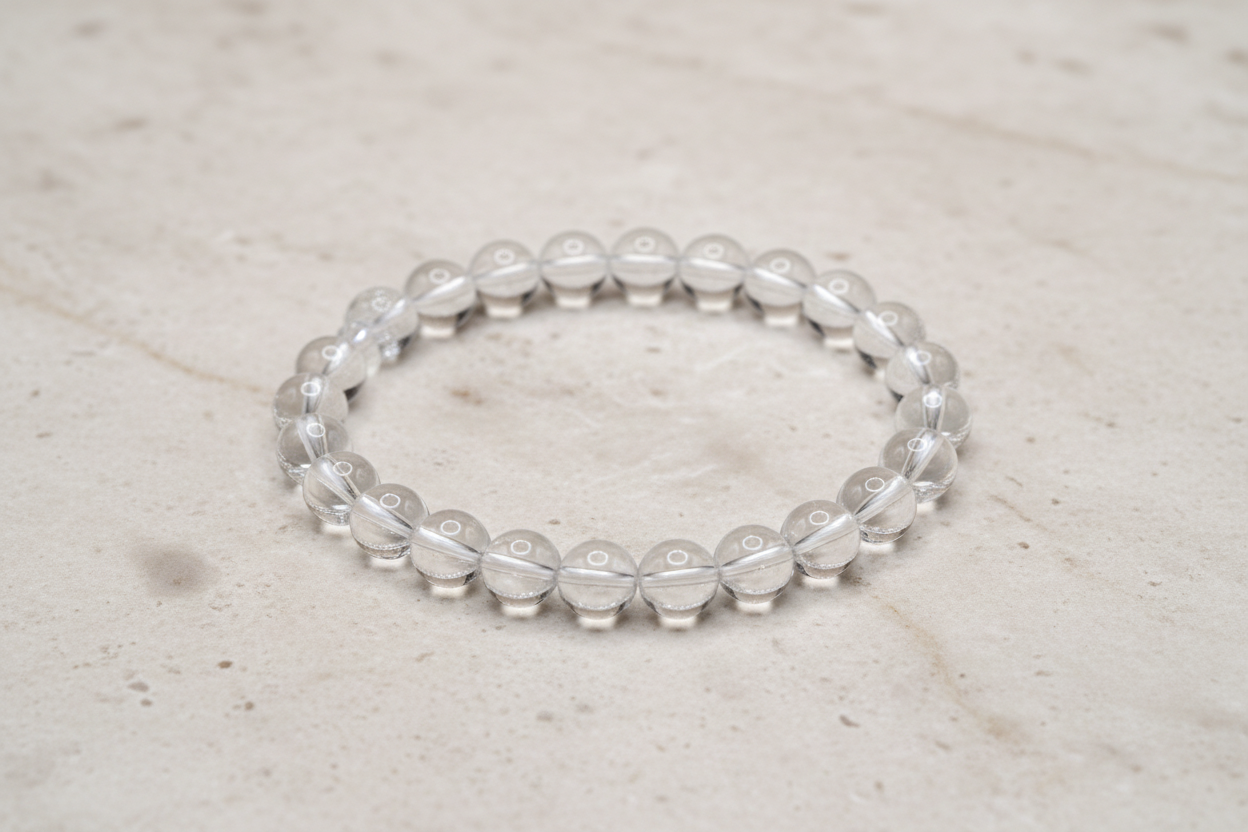 White Clear Crystal/Sphatic bracelet