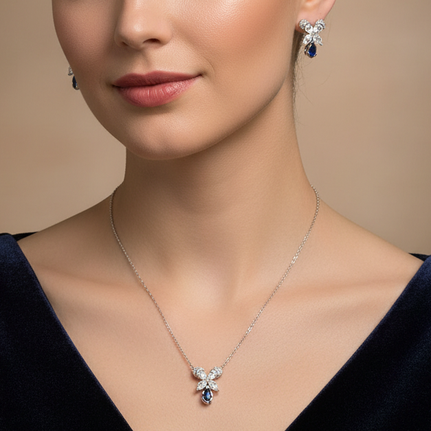 925 Italian silver pendant chain set