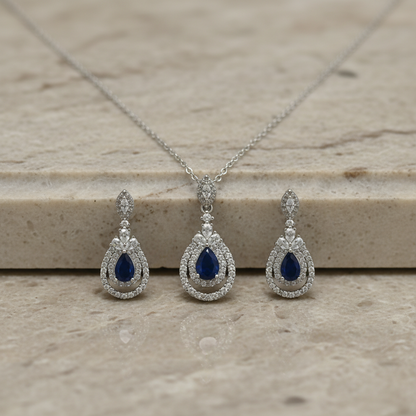 925 Italian silver pendant chain set