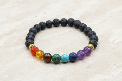 7 Chakras With Lava Stone bracelet