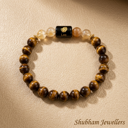 ♌ Leo (सिंह) Zodiac Stone Bracelet