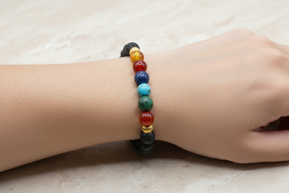 7 Chakras With Lava Stone bracelet