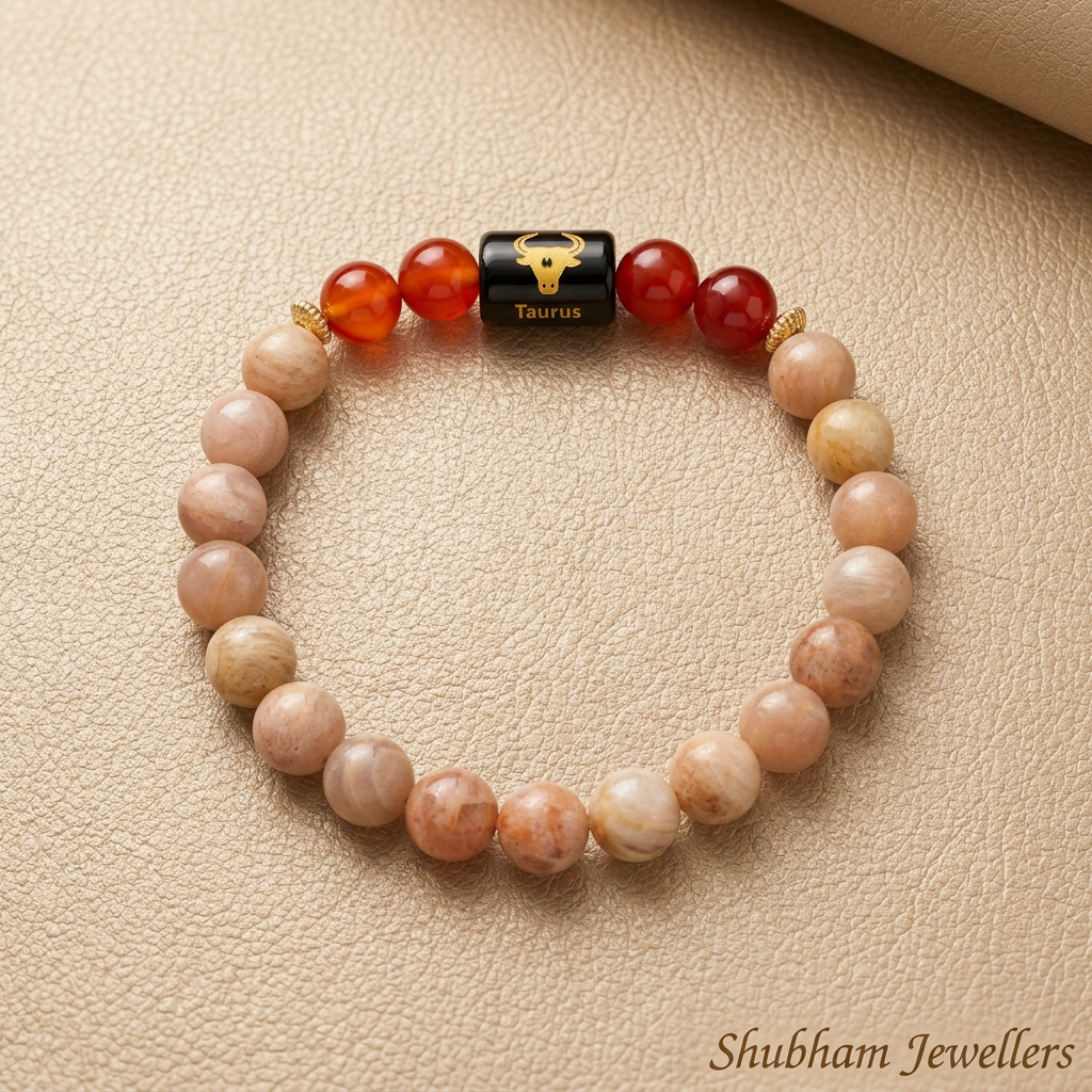 ♉ Taurus (वृषभ) Zodiac Stone Bracelet