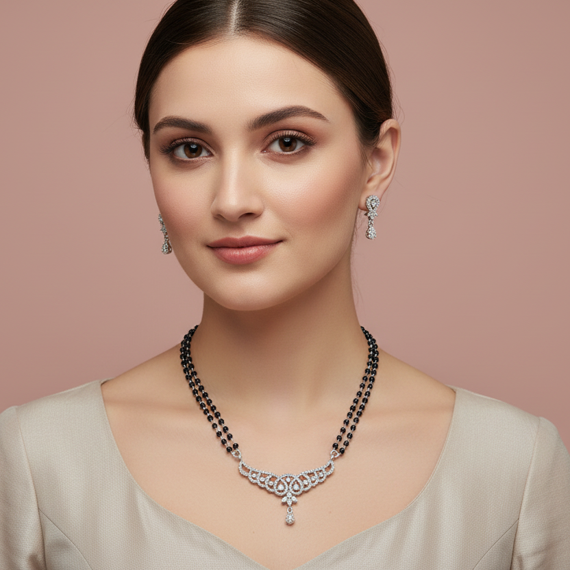 925 Silver Necklace+Tops Mangalsutra