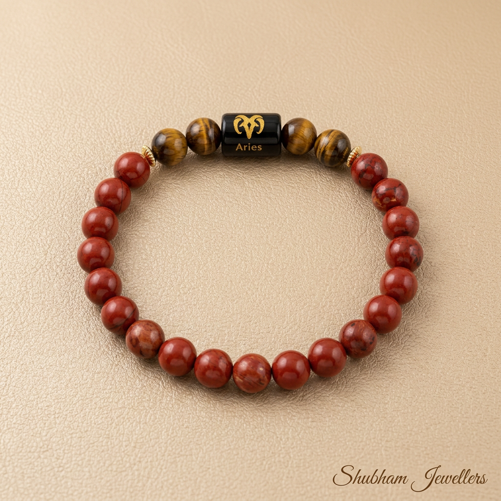 ♈ Aries (मेष) Zodiac Stone Bracelet