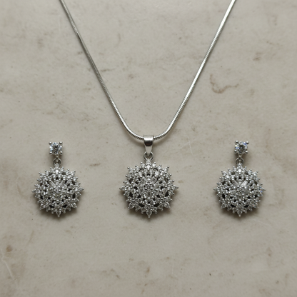925 Italian silver pendant chain set