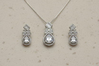 925 Italian silver pendant chain set