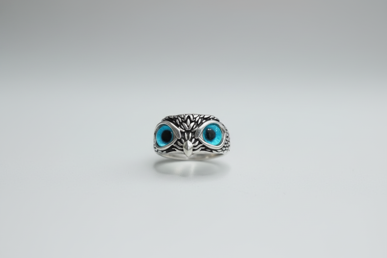925 Silver Owl ring