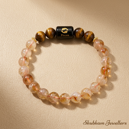 ♓ Pisces (मीन) Zodiac Stone Bracelet