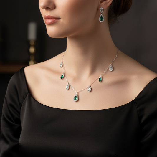 925 Italian silver pendant chain Set