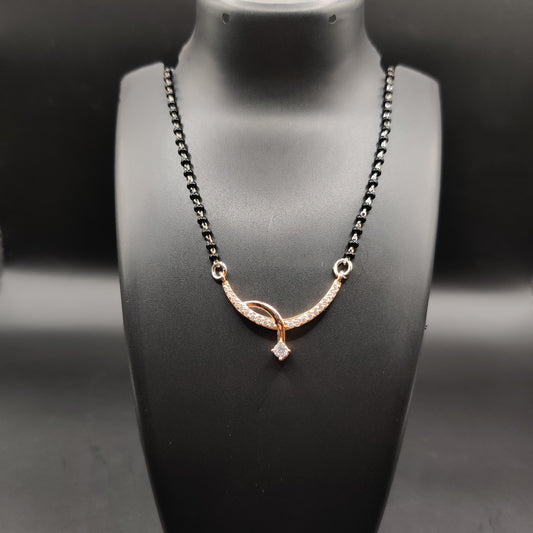 Rose gold silver mangalsutra